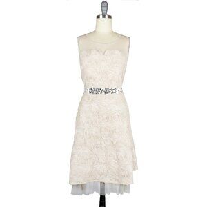 NEW Ryu Rosebud Tulle Rose Dress Champagne Sz Large Wedding Holiday Formal Boho